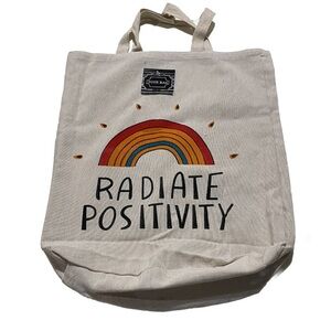 Radiate Positivity Tote Bag‎ Canvas Printed Reusable Shopping Bag Machine Wash